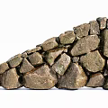 Natural Rock Building Exterior Wall With Rough Texture And Stone Construction 3d model