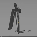 Tactical Mechanical Weapon With Tripod Stand Metal Blades And Yellow Strap