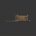 Ancient Classical Temple Model With Tall Columns Stone Steps And Carved Details 3d model