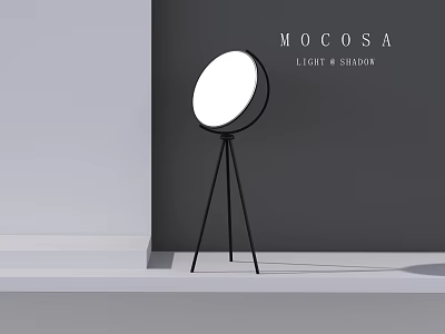 Modern Tripod Floor Lamp With Round Light Shade And Shadow Design 3d model