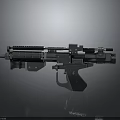 Futuristic Sci Fi Gun Weapon With Metallic Design And Shiny Reflective Surface 3d model