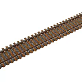 Railroad Track Road Infrastructure With Steel Rails Wooden Sleepers And Gravel Ballast