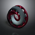 Modern Spiral Shaped Red And Gray Household Item With Decorative Holes Design