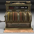 Vintage Commercial Cash Register Old Fashioned Design with Decorative Brass Accents Digital Display Classic Buttons