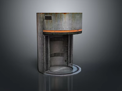 Rustic Metal Heater With Circular Base And Ventilation Grilles For Home Use 3d model