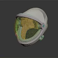 White Astronaut Helmet With Transparent Visor And Detailed Side Components Design 3d model