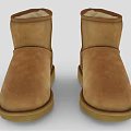 Brown Short Suede Boots With Fleece Lined Cuff And Light Rubber Sole For Winter
