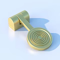 Handler hardware gold mechanical parts 3d model