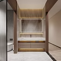 Modern Bedroom Interior Design With Beige Bed Wooden Accents Carpet And Pendant Light