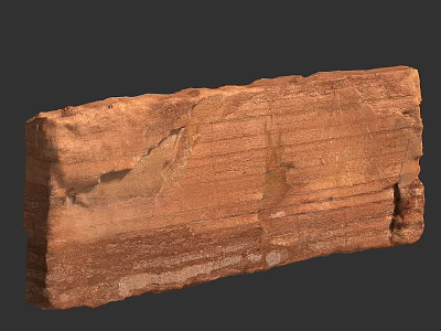 Natural Layered Rustic Brown Rock For Garden Landscape Design Element 3d model