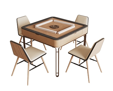 Modern Mahjong Table and Chair Mahjong Table 3d model