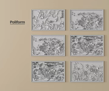 New Chinese-style carved lotus flower year after year 3d model