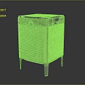 Modern Gray Cube Shaped Computer Case With Perforated Mesh Design And Elevated Legs 3d model