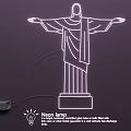 Stylish Neon Lighting Combination with Iconic Statue Design for Room Decor