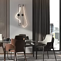 Modern Dining Table and Chair Combination 3d model