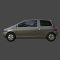 Shiny Blue Renault Small Car With Compact Design And Front Headlights 3d model