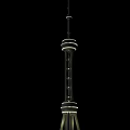 Tall Illuminated Modern Tower With Circular Tiers And Night View Architectural Design