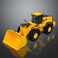 Yellow Heavy Duty Construction Loader With Large Bucket And Black Tires