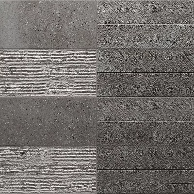 Gray Architectural Wall Materials Featuring Various Textures And Surface Patterns 3d model