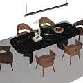 Italian Dining Table and Chair 3d model