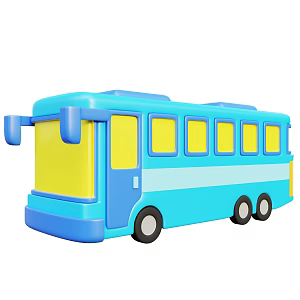 Modern bus means of transport Cartoon bus 3d model