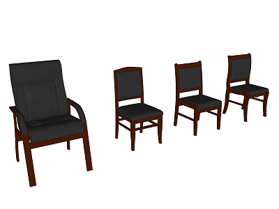 Modern Leisure Chair With Wooden Frame And Comfortable Upholstered Seat Design 3d model