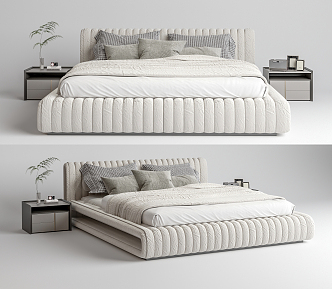 Modern Double Bed 3d model