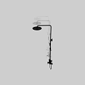 Modern Chrome Shower Faucet With Fixed And Handheld Showerheads And Rod