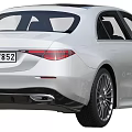 White Mercedes Luxury Sedan With Modern Design Black Roof And LED Headlights