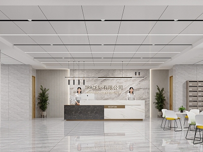 Reception Front Office Hall Hotel Hall 3d model