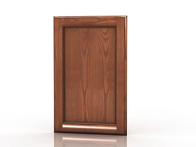 Classic Wooden Double Door Panel With Brown Wood Grain Design For Cabinets 3d model