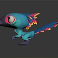 Cute 3D Cartoon Bird Character With Blue Body Big Eyes And Colorful Feathers