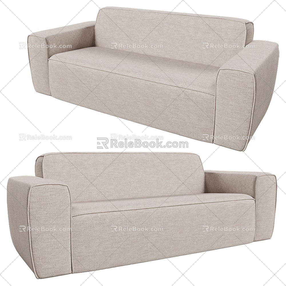 seater modern cotton fabric leisure sofa 3d model