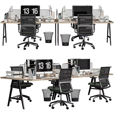 Modern Office Desk and Chair Computer Office Desk and Chair 3d model