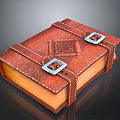 Vintage Leather Notebook With Decorative Pattern And Metal Buckles For Daily Use
