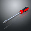 Red And Black Handle Flathead Screwdriver With Metallic Shaft As Hand Tool