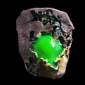 Natural Jade Rough Gemstone With Vibrant Green Interior For Jewelry Crafting