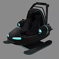 Futuristic Black Suspension Seat With Blue Neon Lights And Two Seats Design