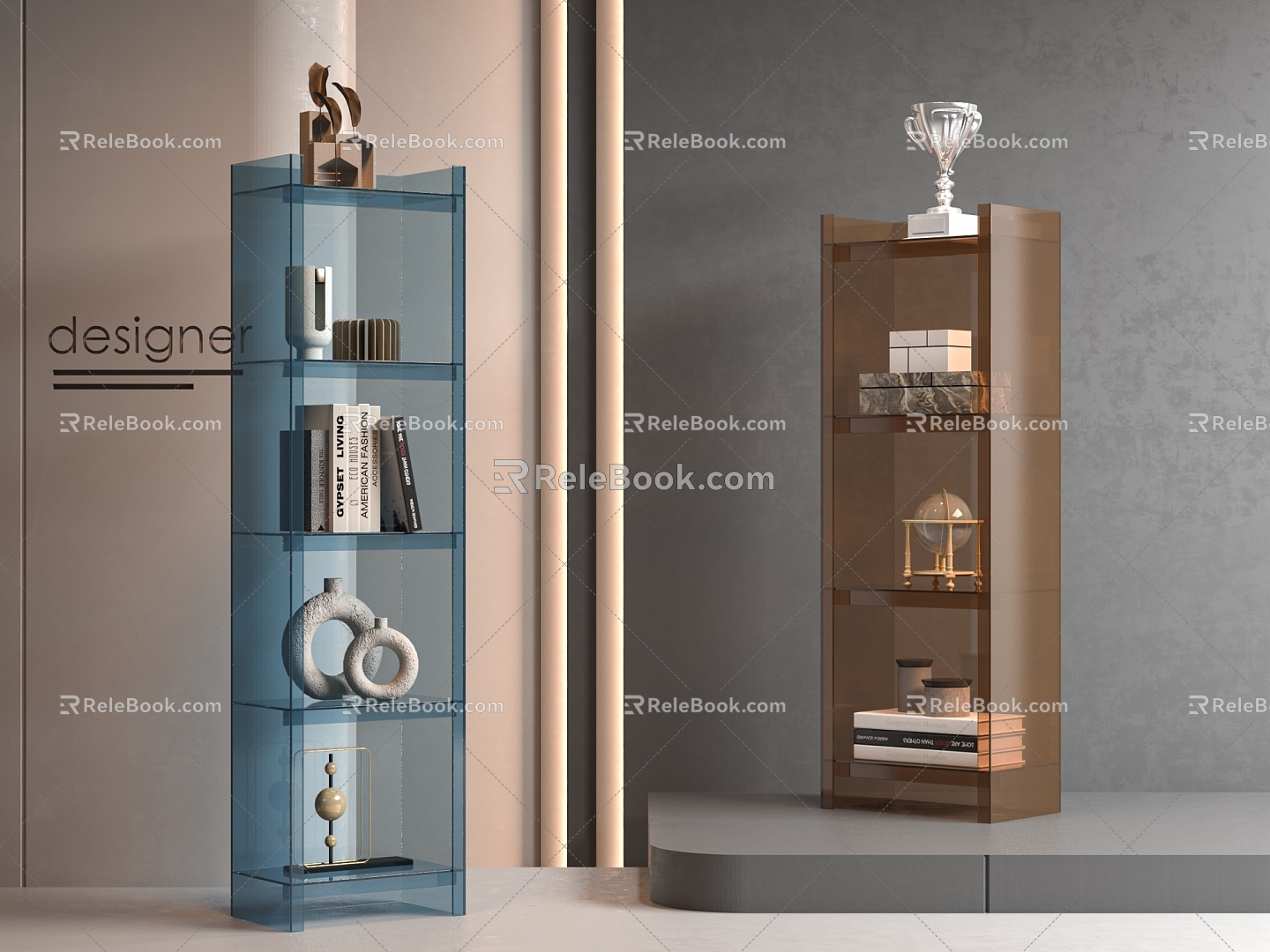 Modern acrylic transparent storage cabinet 3d model