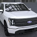 White Ford Pickup Truck With Modern Front Design Crew Cab LED Headlights And Black Grille