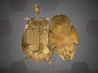 Turtle Skeleton And Shell Anatomical Structure With Bone Details And Carapace Features 3d model