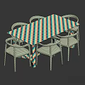 Modern Wooden Dining Table with Leather Chairs Set for Home Interior Design