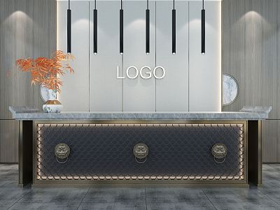 New Chinese Reception Desk 3d model