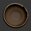 Traditional Handcrafted Carved Ceramic Pot With Intricate Patterns And Chipped Rim