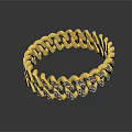 Elegant Gold Link Bracelet With Sparkling Diamond Accents And Sleek Design