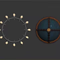 Hanging Pendant Light With Chain And Circular Decor With White Beads