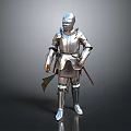 Medieval Knight Armor Shiny Silver Full Body With Detailed Metal Design