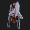 NASA Space Shuttle Orbiter With Orange Fuel Tank And Solid Rocket Boosters