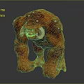 Horned Orange Skin Game and Movie Character With Muscular Build And Detailed Texture