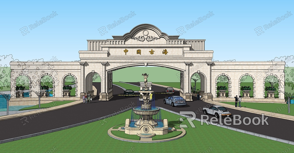 European-style entrance gate residential district entrance gate model